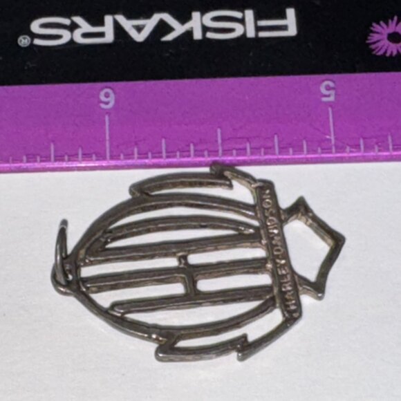 Open Sterling Silver Harley Davidson Pendant - Picture 14 of 16